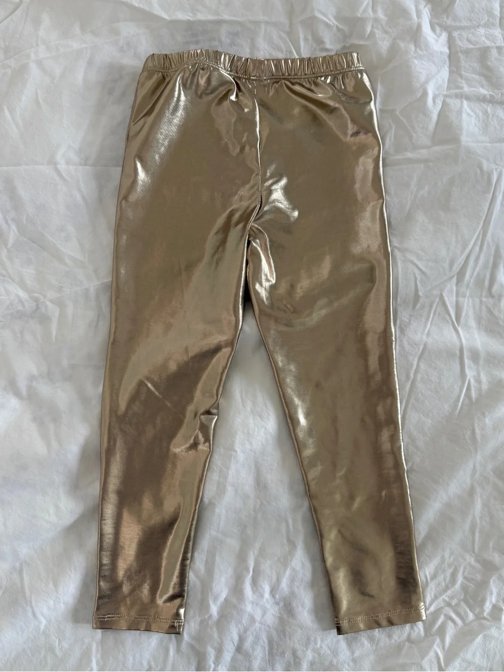 Pink chicken gold lame legging 6T
